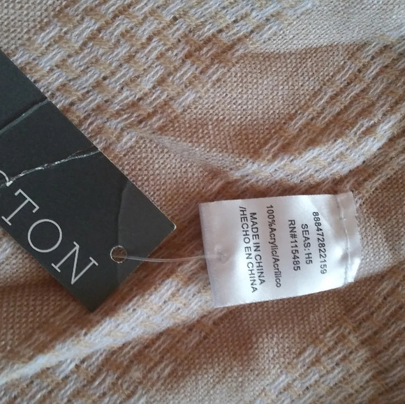 Womans gauzy stripe poncho jacket ligh orange and white - Picture 11 of 16